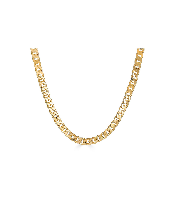 14K Gold 5.5mm Flat Cuban Link Necklace