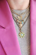 14K Gold Illusion Diamond Octagon Dog Tag Charm