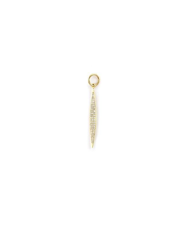 14K Gold Diamond Needle Charm