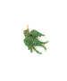 14K Gold Emerald Swallow Charm