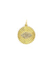 14K Gold Fanned Diamond Evil Eye Disk Charm