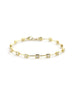 14K Gold Bar & Square Bezel Diamond Link Bracelet