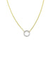 14K Gold Mini Cuban Chain 17mm Circle Lock Necklace