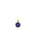 18K Gold Curved Lapis Circle Evil Eye Charm