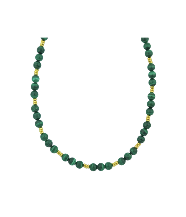 5mm Malachite Trio Rondelle Necklace