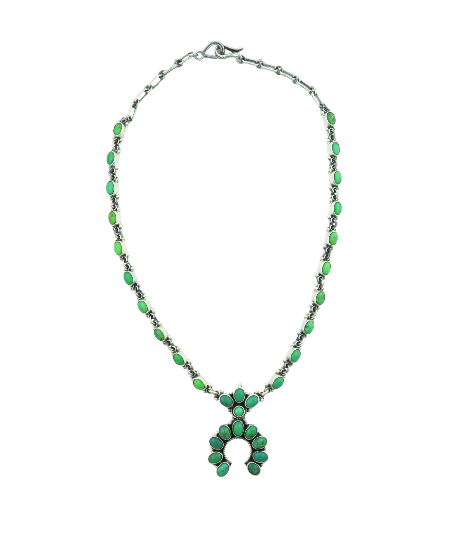 Federico Mini Turquoise Squash Blossom - Turquoise Jewelry – J. Landa