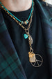 Silver Bezel Diamond Turquoise Heart Charm