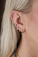13mm 14K Gold Emerald Diamond Snake Huggies
