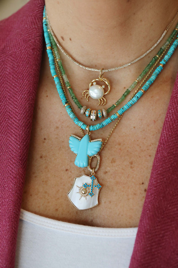 14K Gold Shiny Diamond Line Spacer