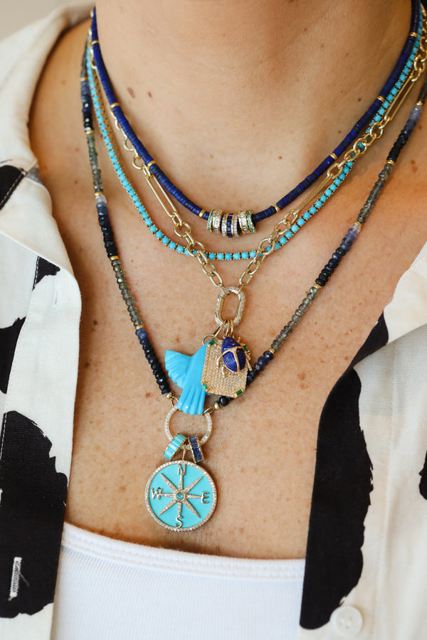 14K Gold Fine Lexi Lock Necklace: 1+7 Rounded Link