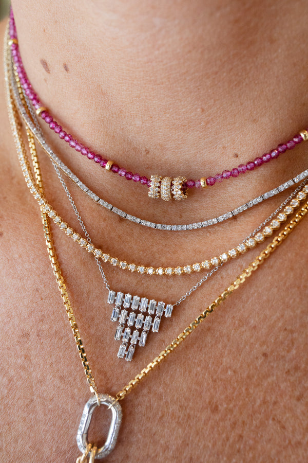 7mm Itty Bitty 14K Gold Donut Pave Diamond Spacer