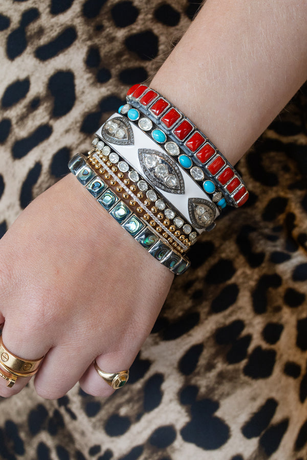 Federico Rectangle Coral Tile Cuff