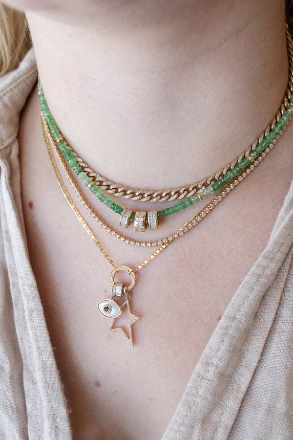 14K Gold Open Star Diamond Pendant