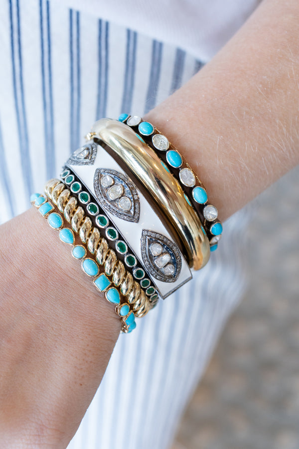 Emerald Silver Tennis Bracelet