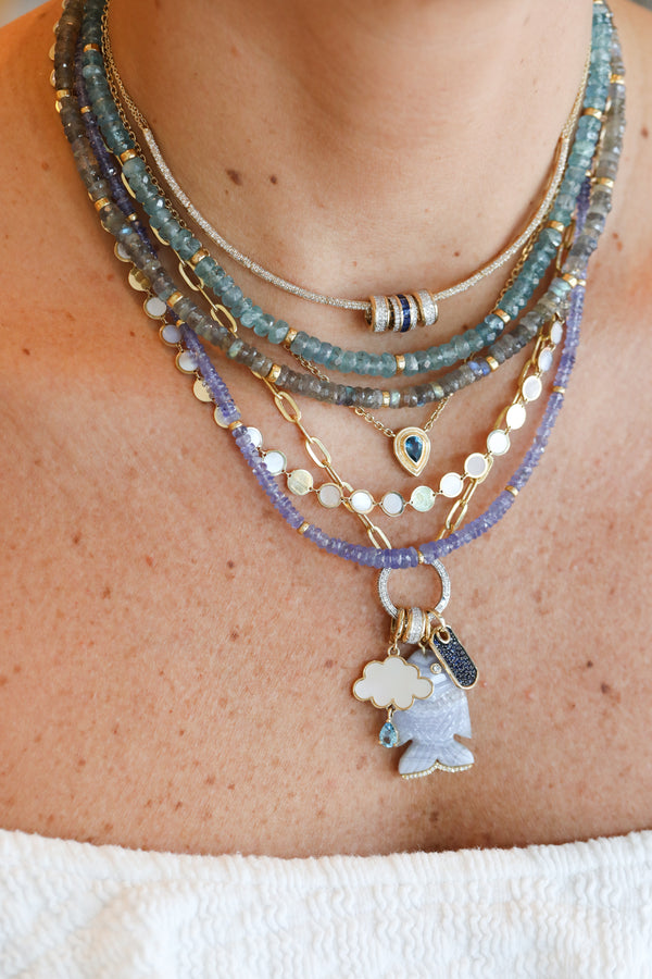 14K Shiny Gold Edge 2 Row Diamond Spacer