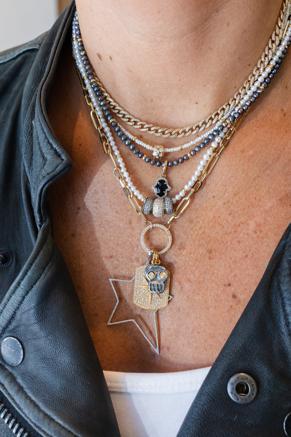 3mm Freshwater White Pearl Rondelle Necklace