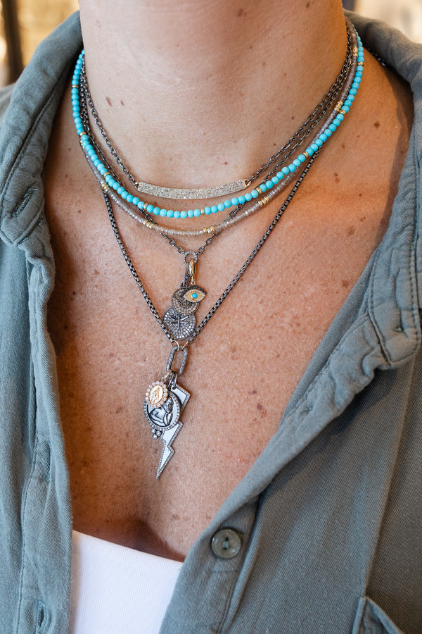 The Luxe Lexi Lock Necklace: Silver Round Box Chain