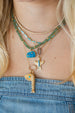 14K Gold Turquoise Thunderbird Charm