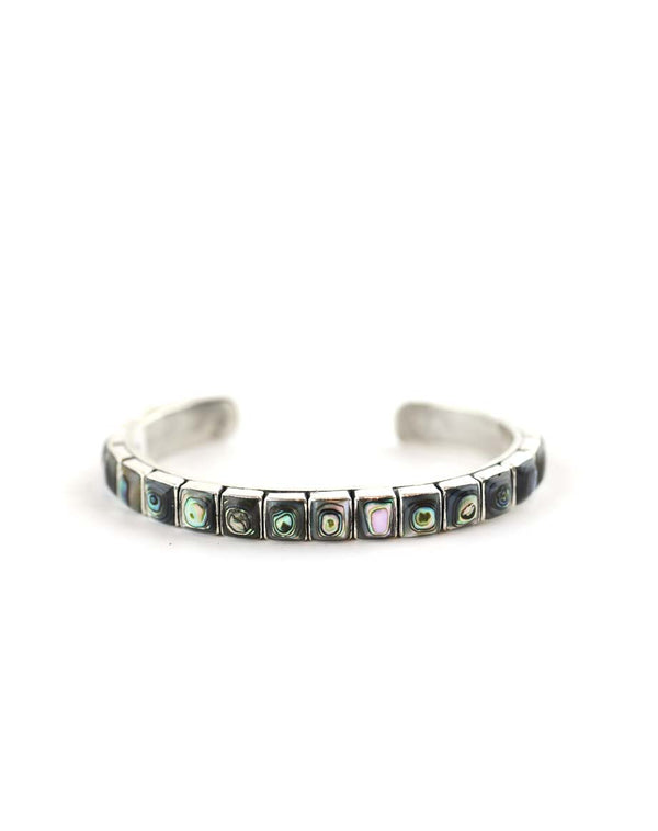 Federico Single Row Abalone Tile Cuff