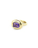 14K Gold Puffy Dome Amethyst Ring
