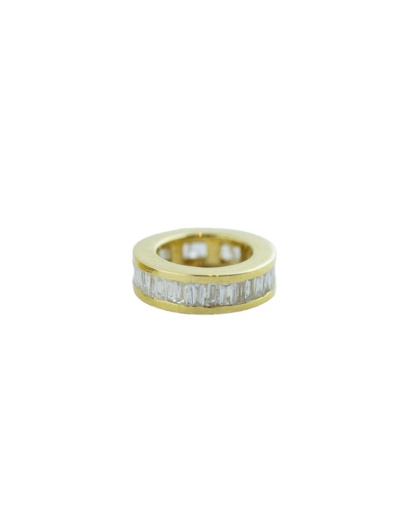 10mm Round 14K Yellow Gold Channel Set Diamond Spacer