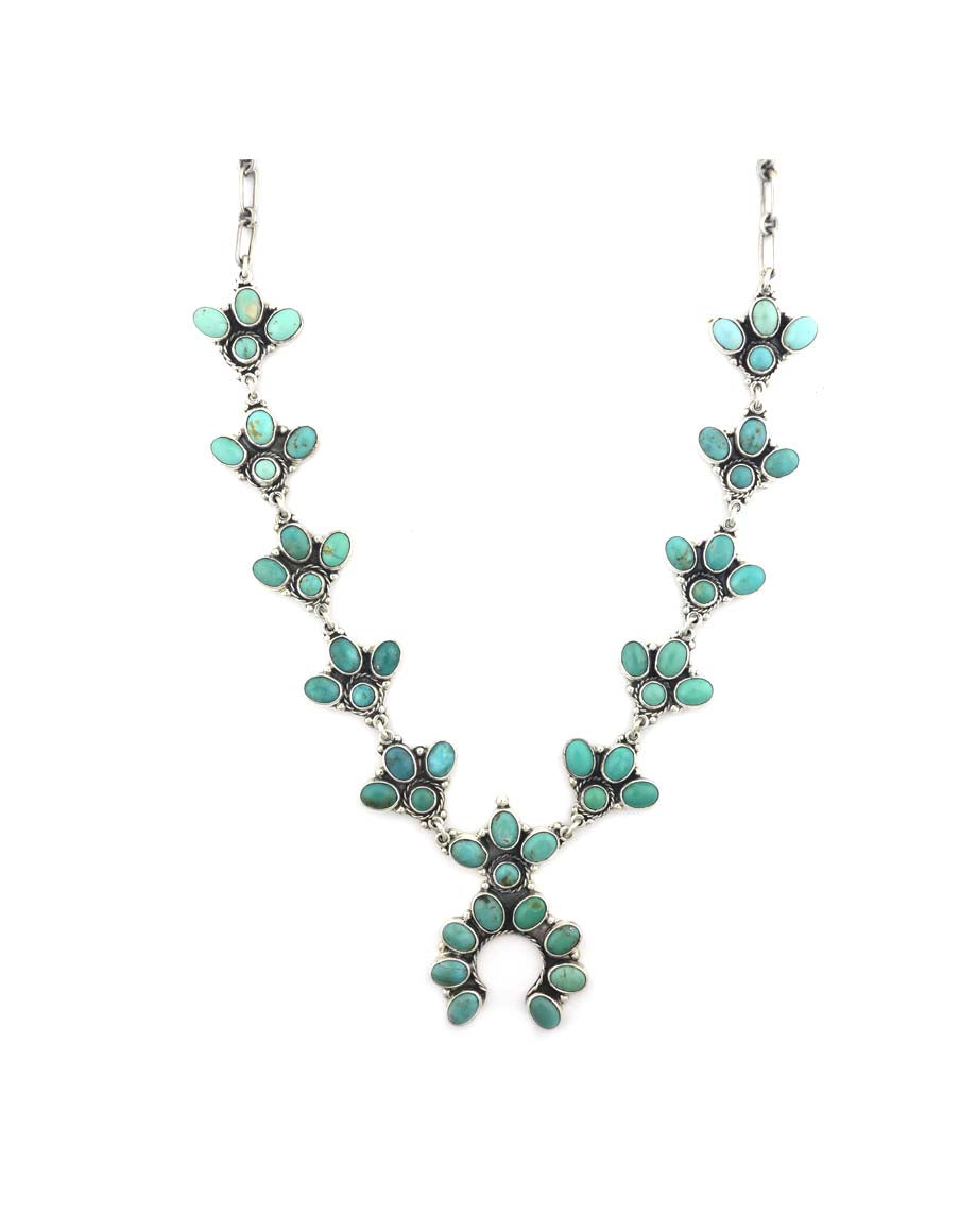 Federico Mini Blue & Green Turquoise Squash Blossom