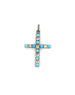 Silver Polki Diamond & Turquoise Cross Pendant
