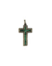 Silver Diamond Baguette Emerald Cross Charm