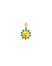 Small 14K Gold Emerald Framed Shiny Disk Charm