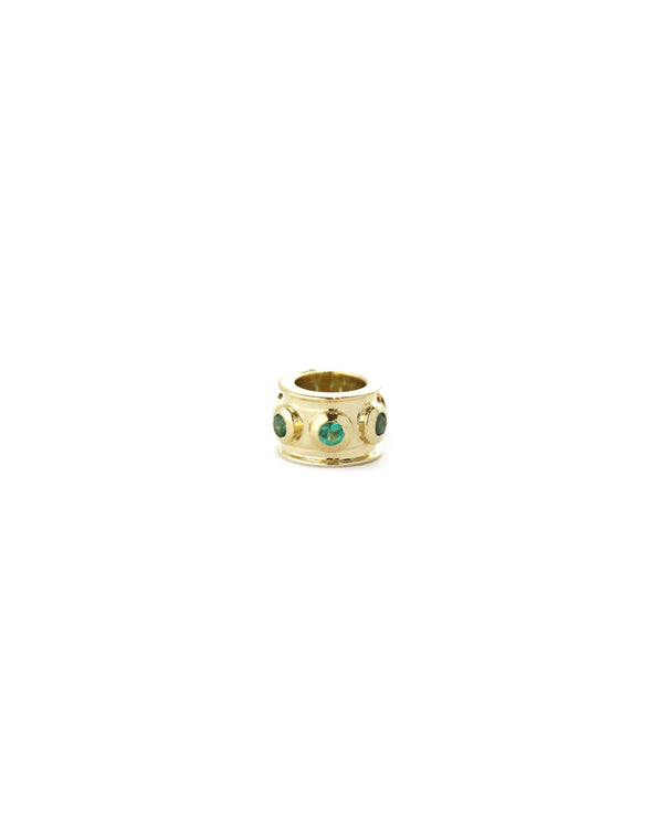 Tiny Barrel 14K Gold Emerald Spacer