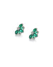 14K Gold Half Flower 1.38ct Emerald .24ct Diamond Studs