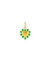 Small 14K Gold Emerald Framed Shiny Heart Charm