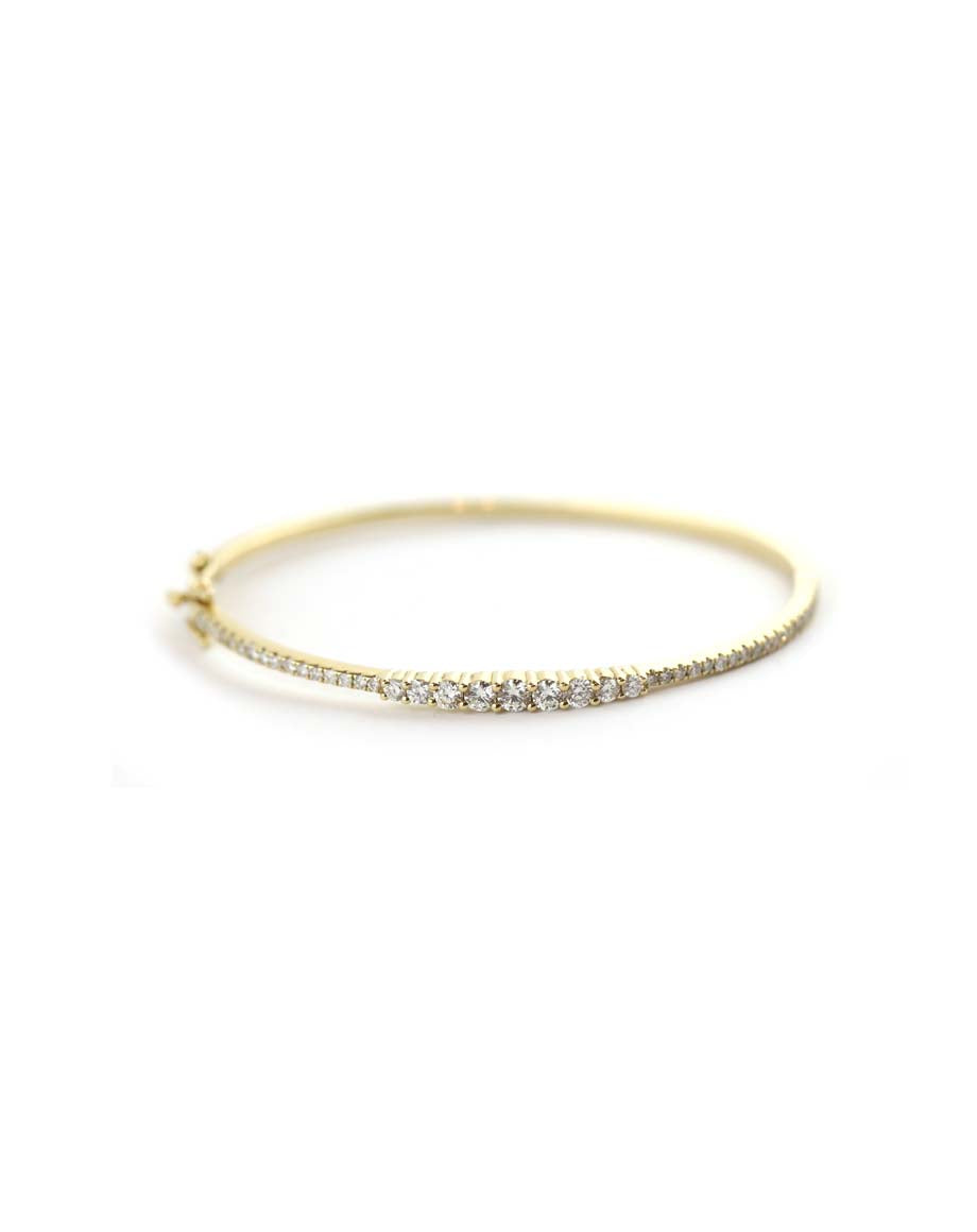 14K Gold Graduated Diamond Bangle