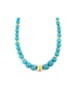 Graduated Round Turquoise Fluted Rondelle Necklace