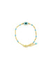 Turquoise Tin Cup White Greek Evil Eye Bracelet