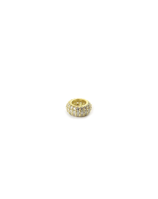 7mm Itty Bitty 14K Gold Donut Pave Diamond Spacer