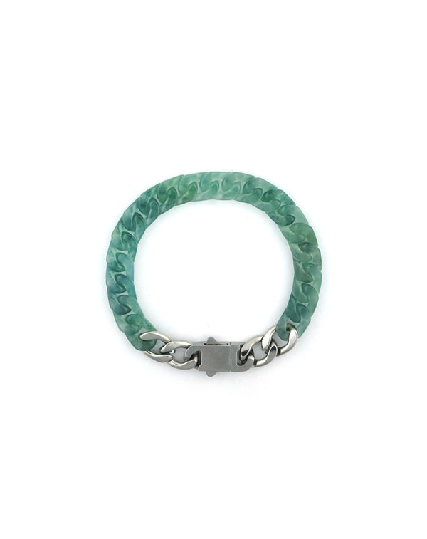Stainless Steel Jade Cuban Bracelet