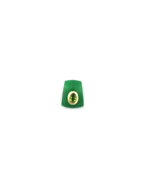 14K Gold Peridot Jade Spacer Slide Charm
