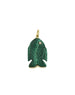 14K Gold Diamond Carved Malachite Fish