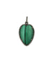 Silver Diamond Elongated Malachite Heart
