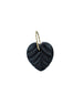 Medium 14K Gold Black Onyx Scalloped Heart Charm