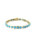 14K Gold Mix Shape Turquoise Tennis Bracelet