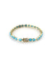 14K Gold Mix Shape Turquoise Tennis Bracelet