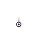 14K Gold Greek Navy Enamel Circle Evil Eye Charm