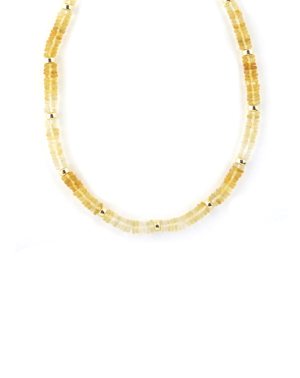 7mm Heishi Ombre Citrine Rondelle Necklace