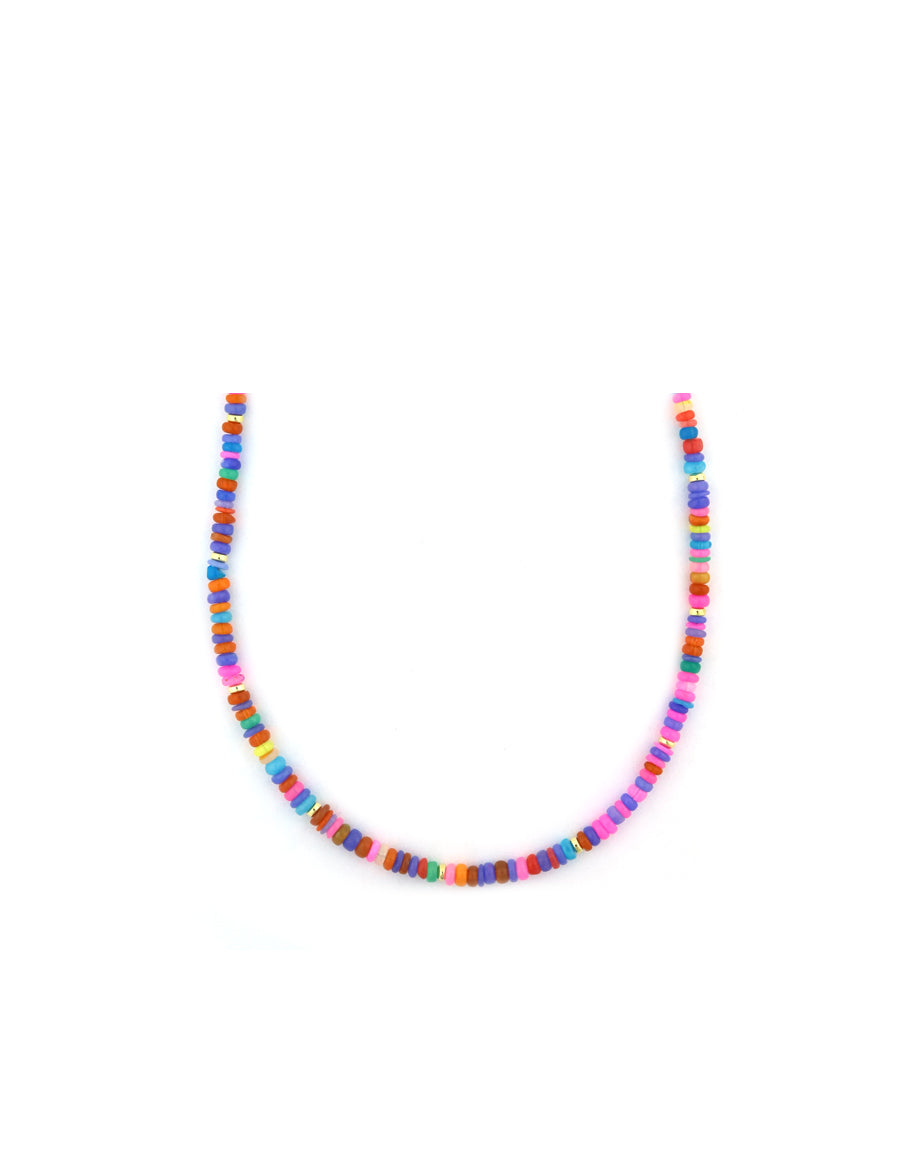 4mm Rainbow Opal Rondelle Necklace