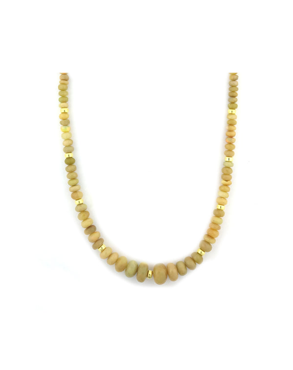 Natural Graduated Ethiopian Opal Rondelle Necklace