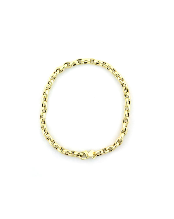 14K Gold Small Oval Rolo Chain Link Bracelet
