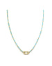 14K Gold Lexi Lock Necklace: Inlay Link Turquoise