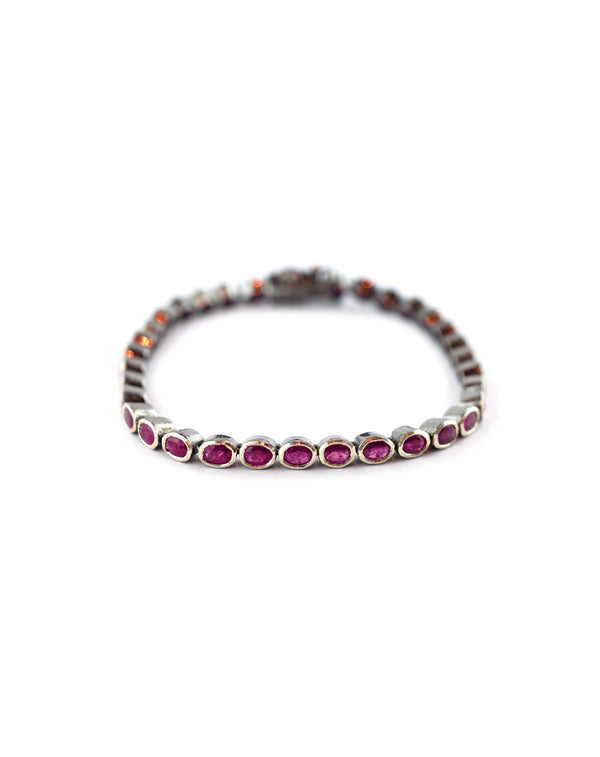 Ruby Silver Tennis Bracelet